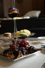 3 Tier Square Cake Stand Silver Tray