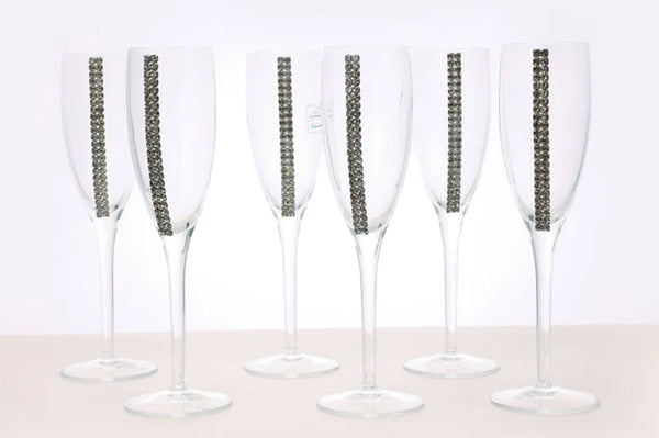 Champagne Glasses with Double Swarovski Strip