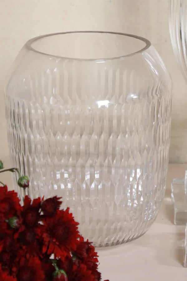 Cut Glass Vase Round