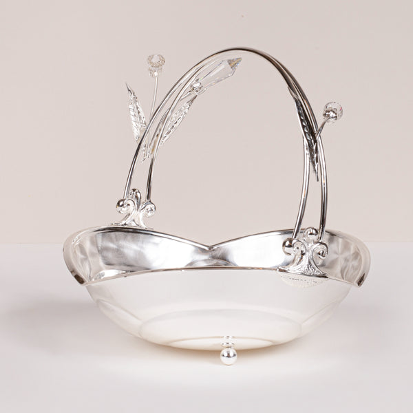 Heart Shape Silver Plated Basket