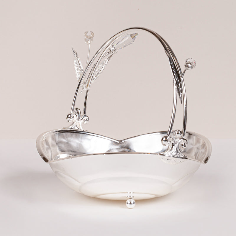 Heart Shape Silver Plated Basket