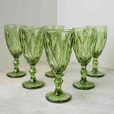 Goblet Green Wine Glasses