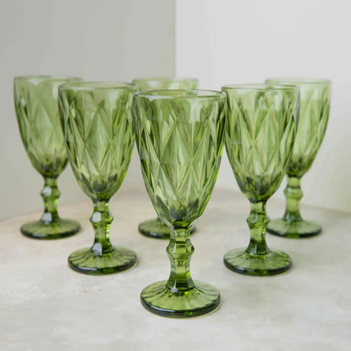 Goblet Green Wine Glasses