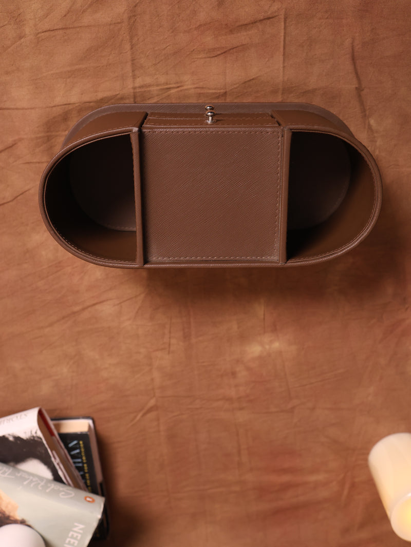 Leather Dark Coffee Office Organizer