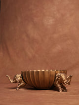 Golden Platter with Line Details