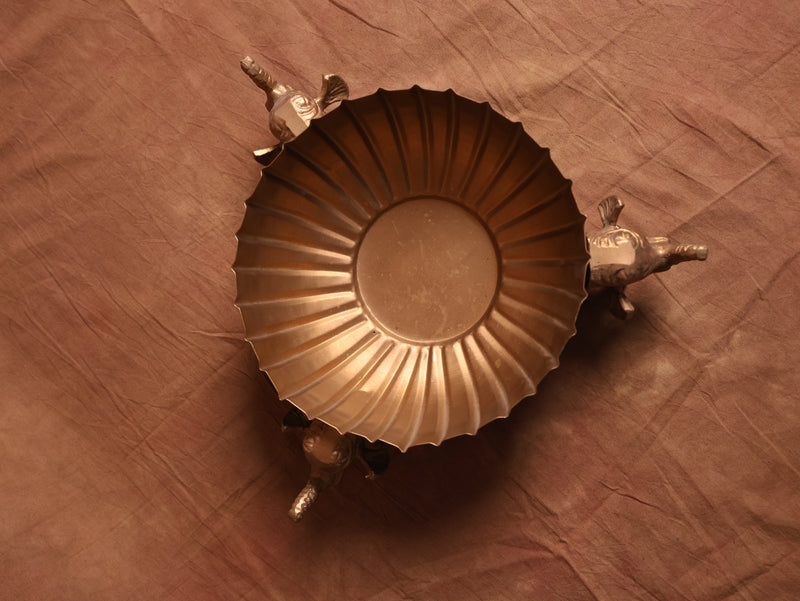 Golden Platter with Line Details