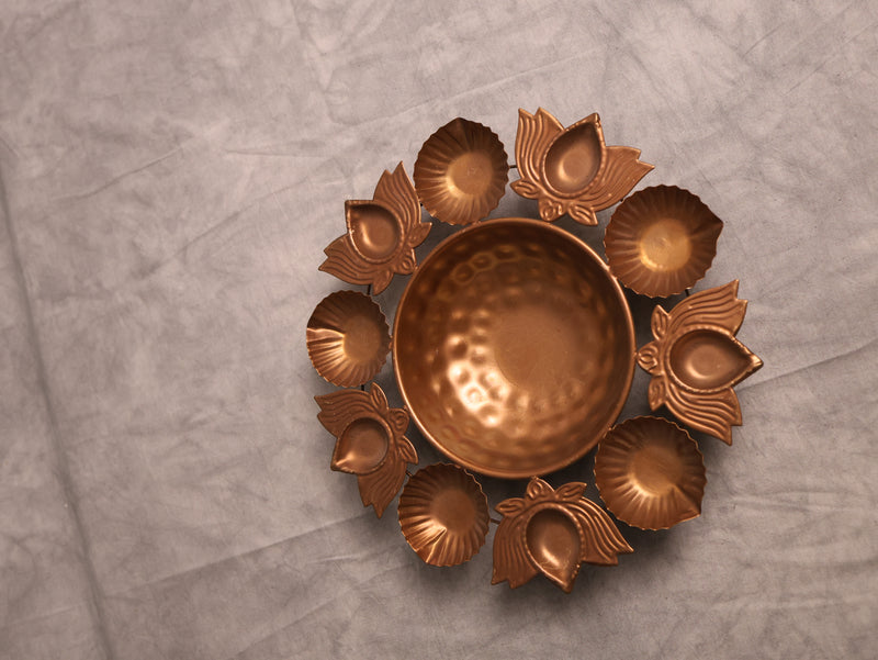 Misbah Gold Plated Diya Holder