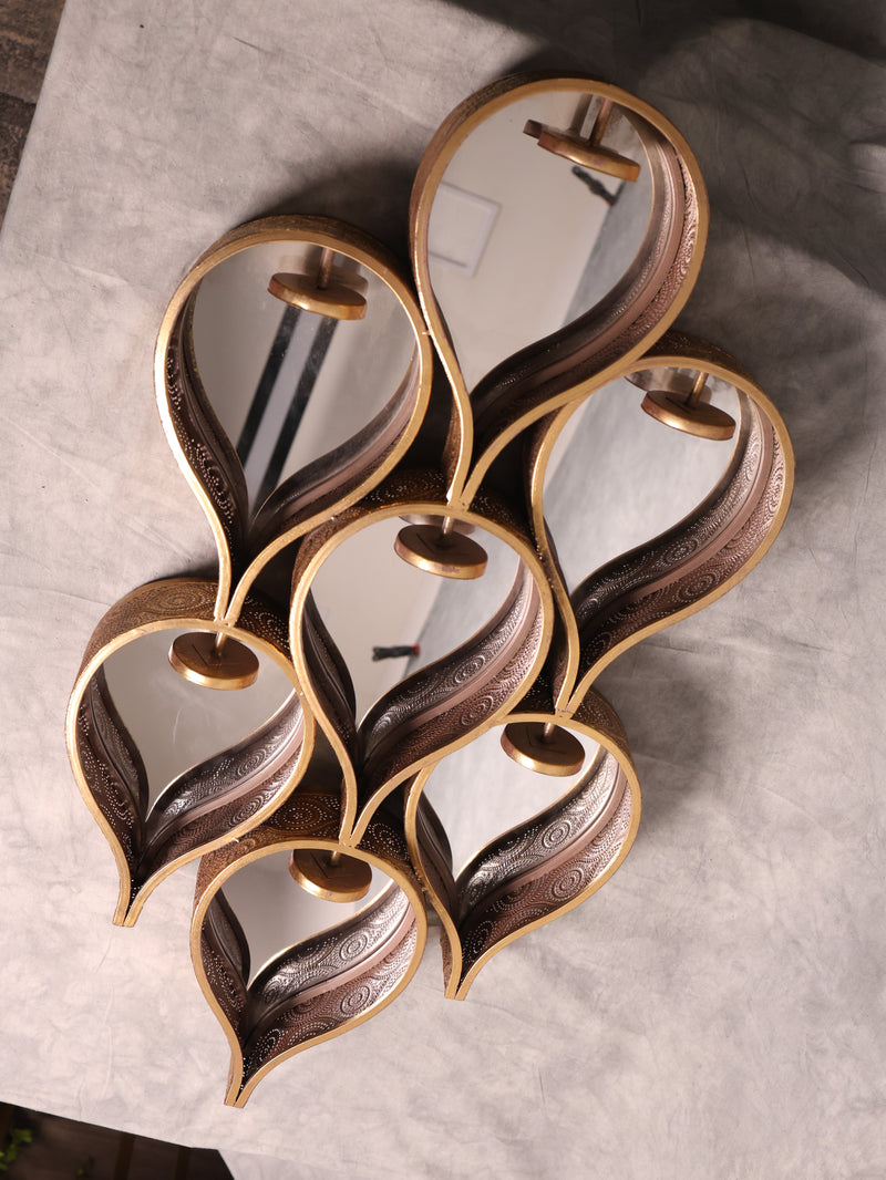Golden Attached 7 Mirror with T-Light