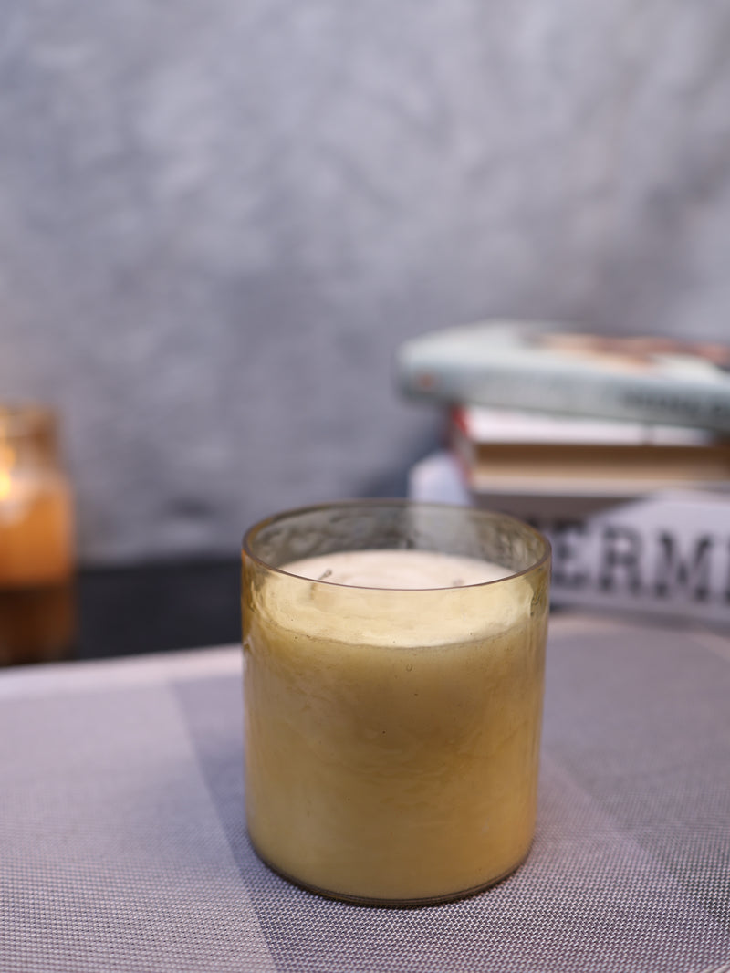 Yellow Glass Candle