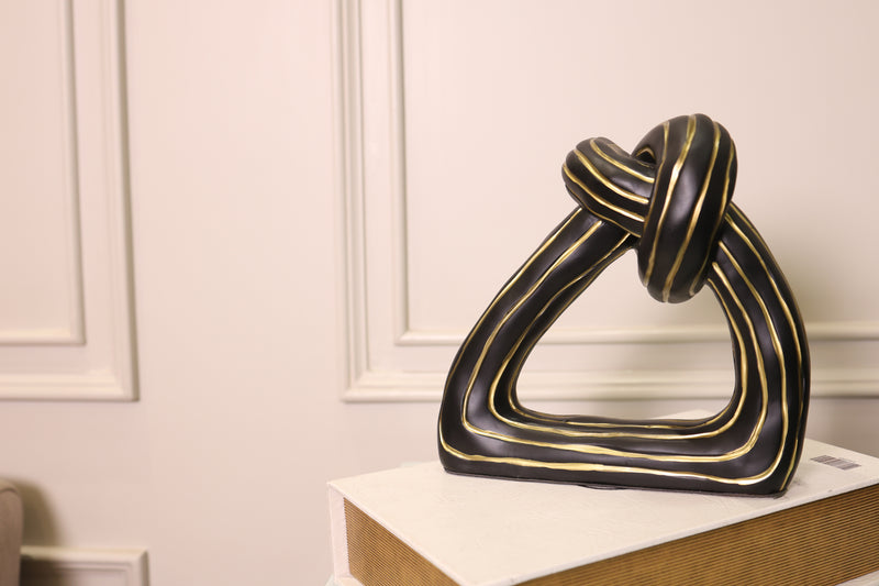 Noir Geometric Knot Accent