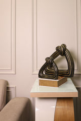 Noir Geometric Knot Accent