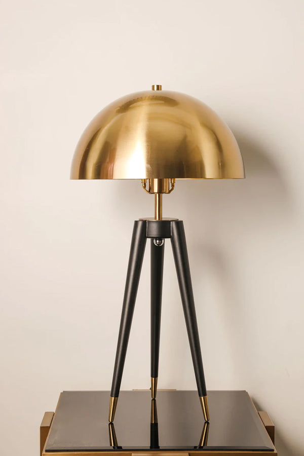 The Tri-Pode Gold Dome Lamp