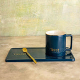 Blue and Gold Trust Me Cup and Plate Set