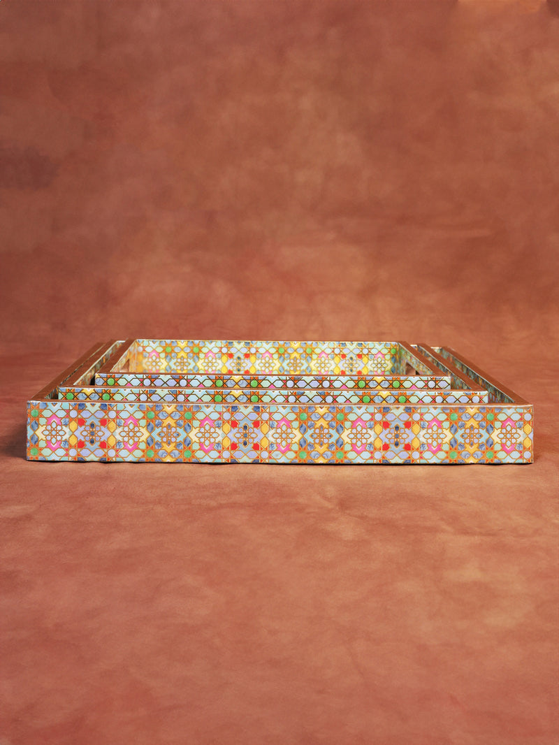Moroccan Printed Tray Set