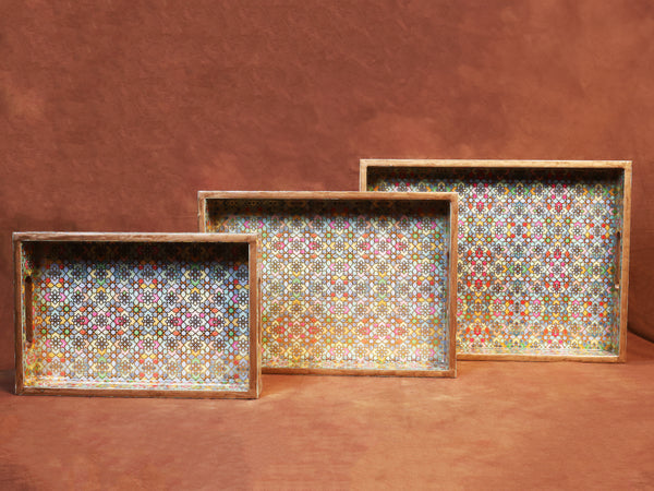 Moroccan Printed Tray Set