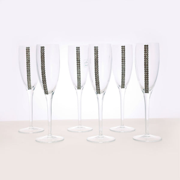 Champagne Glasses with Double Swarovski Strip