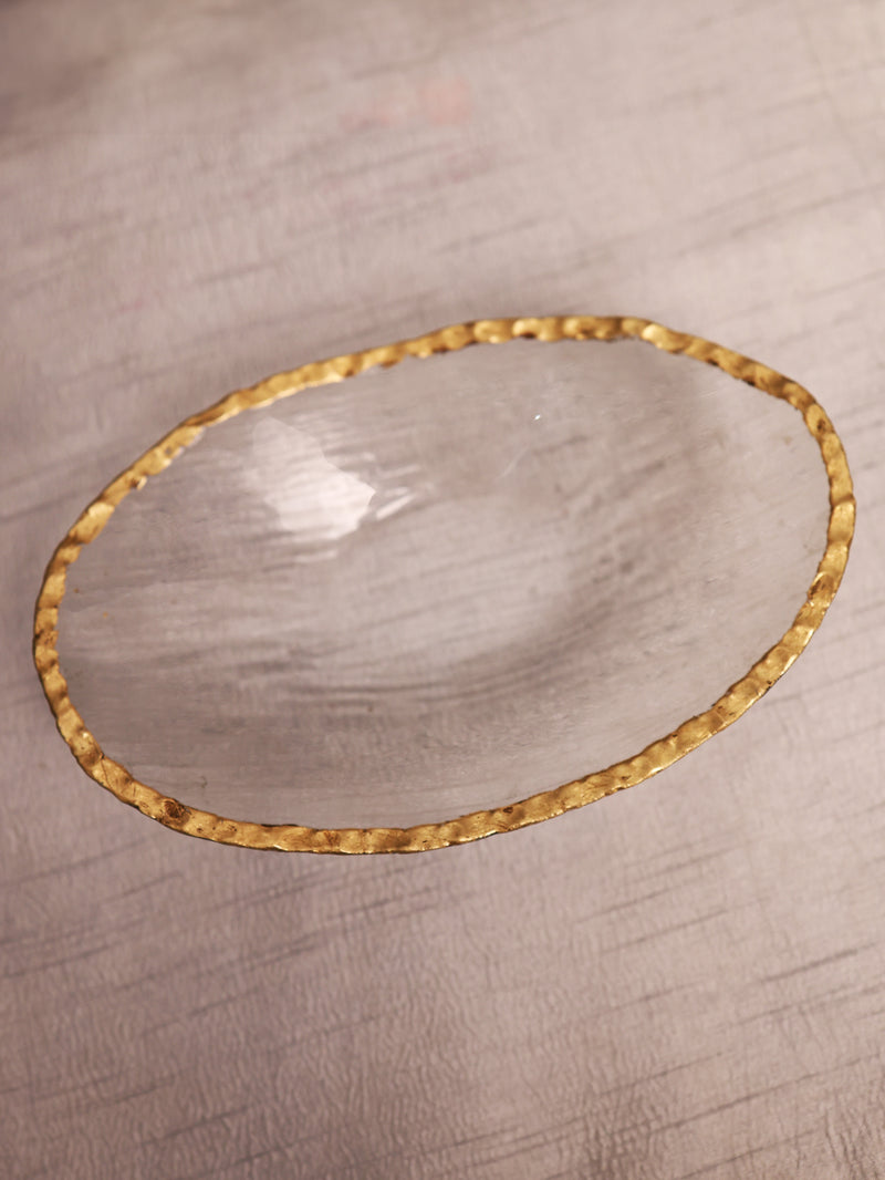 Gold Rim Oval Bowl