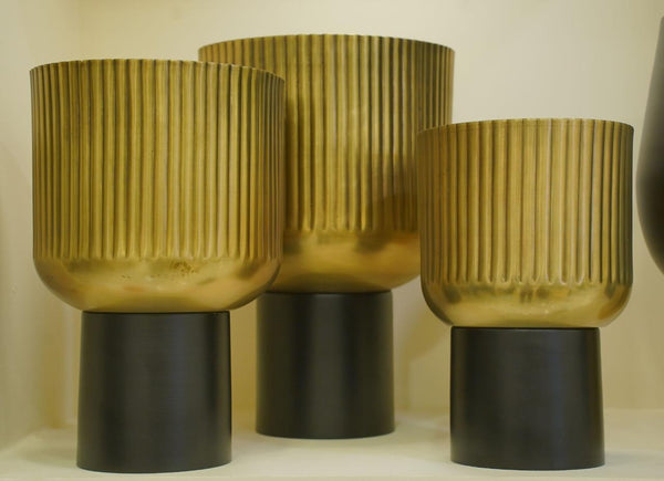 Ribbed Gold Planters