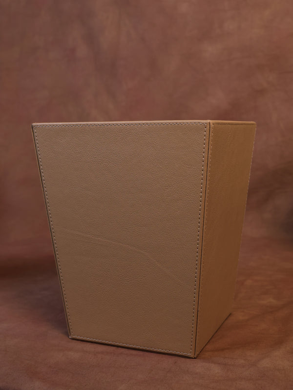 Leather Beige Dustbin