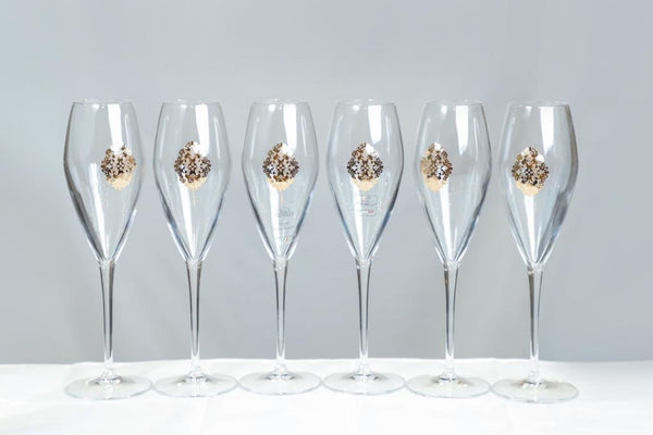 Champagne Glasses With Rose Gold Detail
