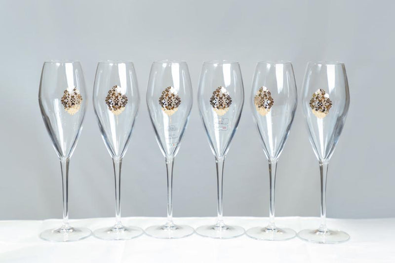 Champagne Glasses With Rose Gold Detail