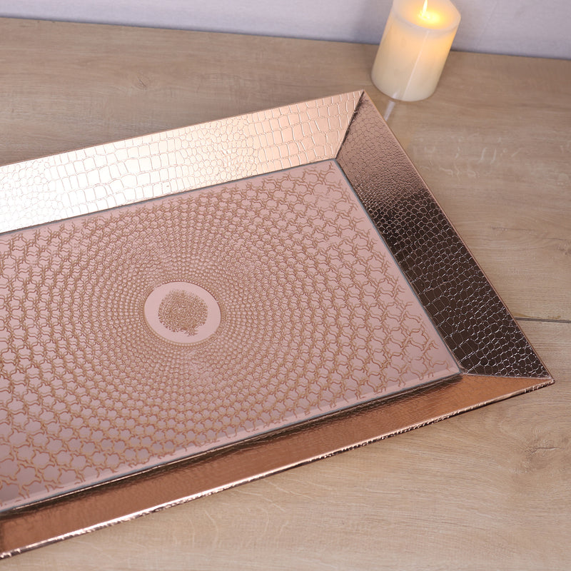 Rose Luster Mirrored Tray