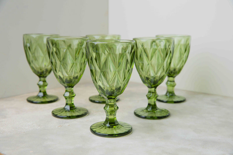 Goblet Green Wine Glasses