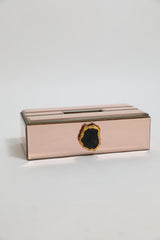 Glitz Agate Tissue Box (Rose Gold)