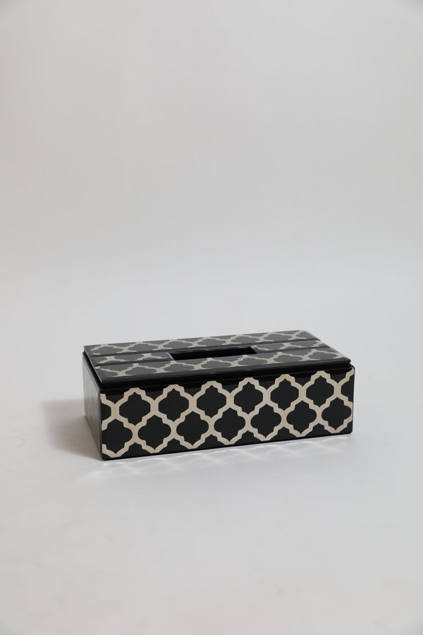 Damask Tissue Box (Black)