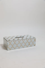 Damask Tissue Box (White)