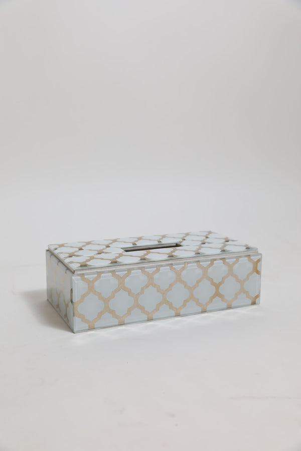 Damask Tissue Box (White)