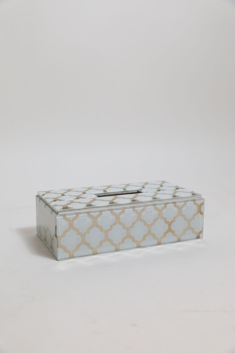 Damask Tissue Box (White)