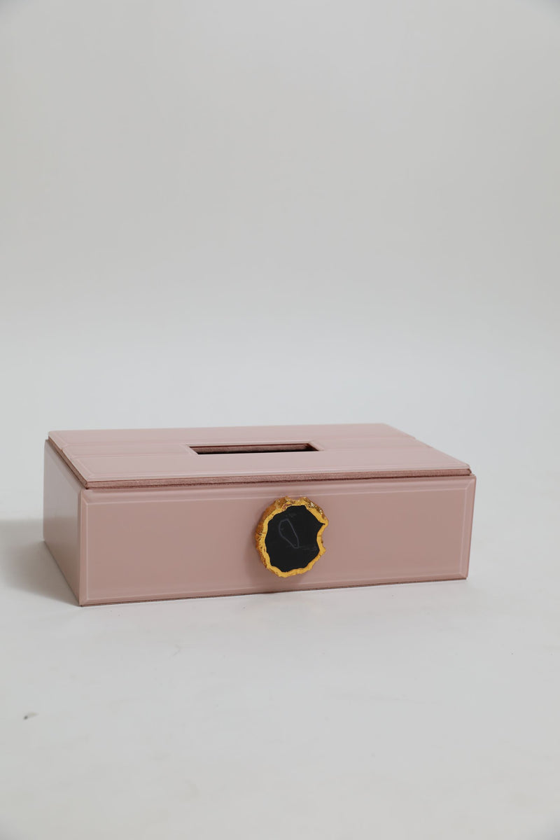 Glitz Agate Tissue Box (Light Pink)