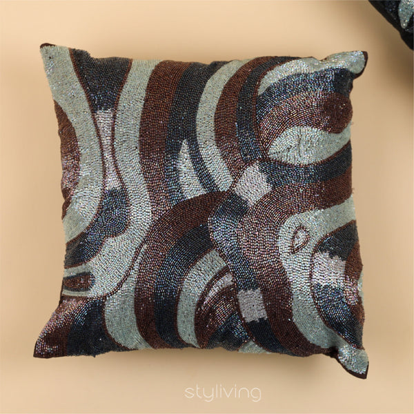 Waves Embellished Cushion Cover