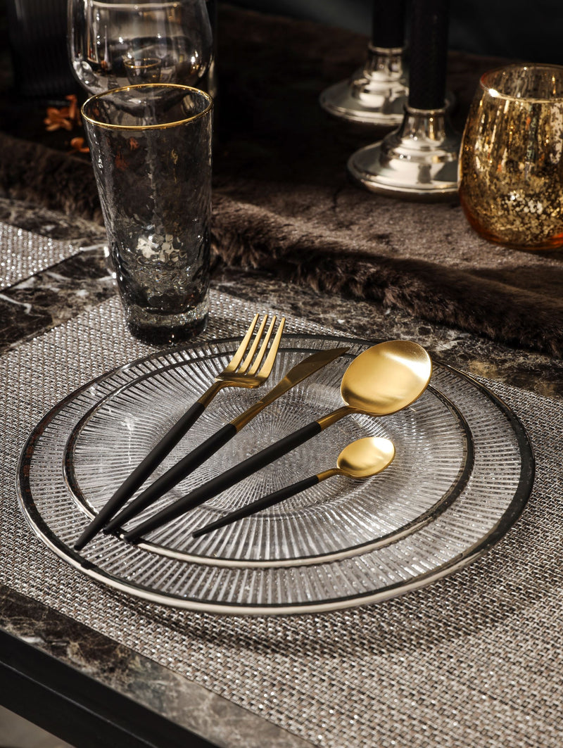 Black & Gold Cutlery Set