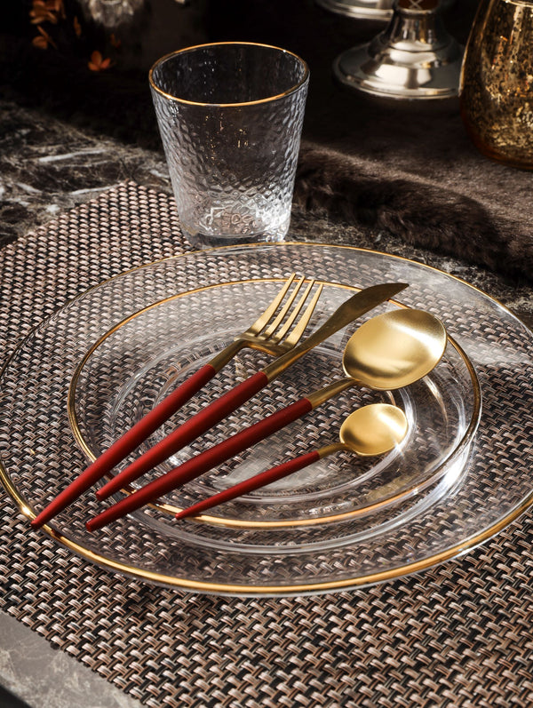 Maroon and Gold Cutlery