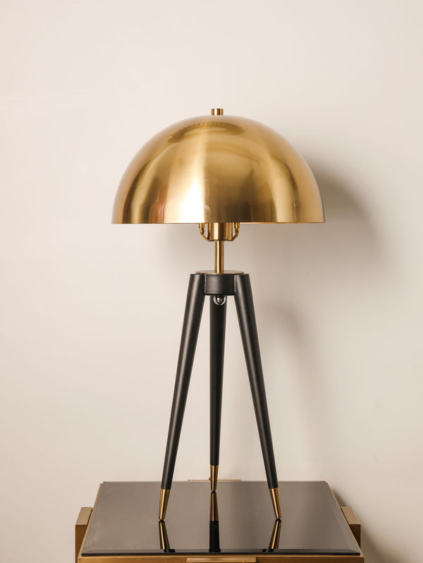 The Tri-Pode Gold Dome Lamp