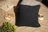 Popcorn Grey Cushion Cover - with Silver Thread