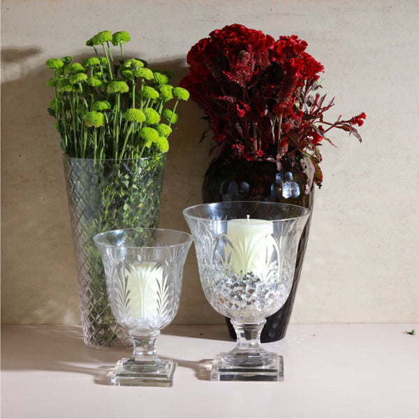 Cut Glass Candle Hurricanes