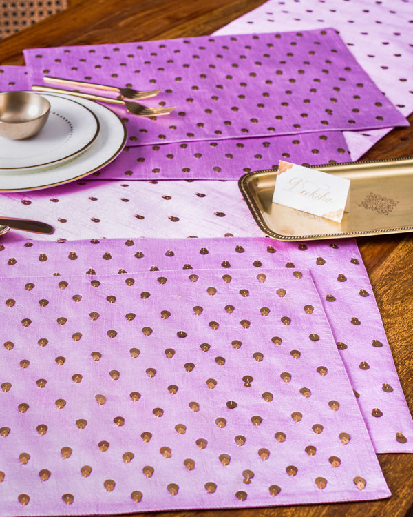 Silk Table Mats - Confetti in Mauve