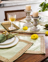 Silk Table Mats - Shehnai in Green