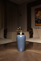 Indigo Bloom Ceramic Urn