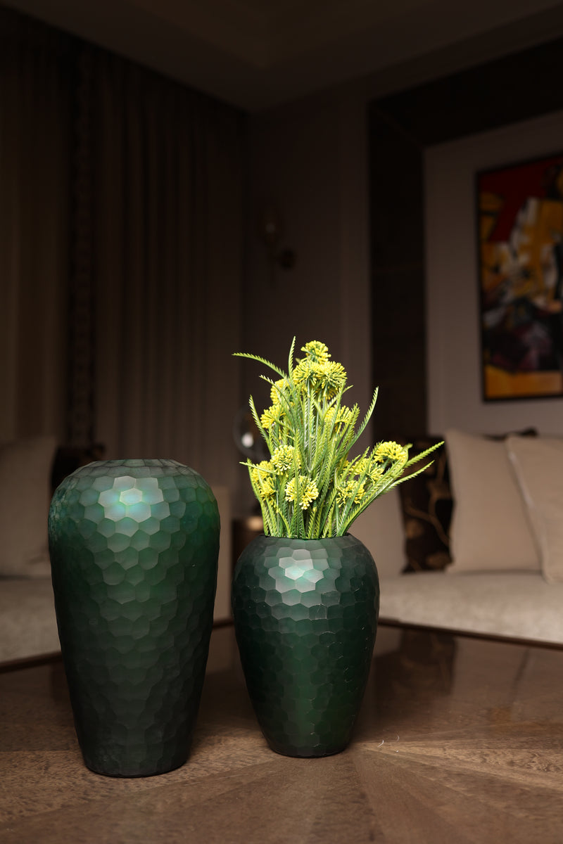 Emerold Green Glass Vase
