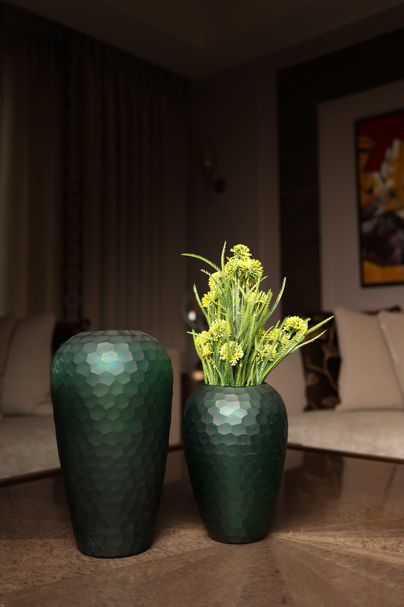 Emerold Green Glass Vase