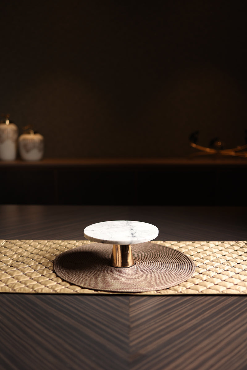 Juniper Brass & Marble Cake Stand White