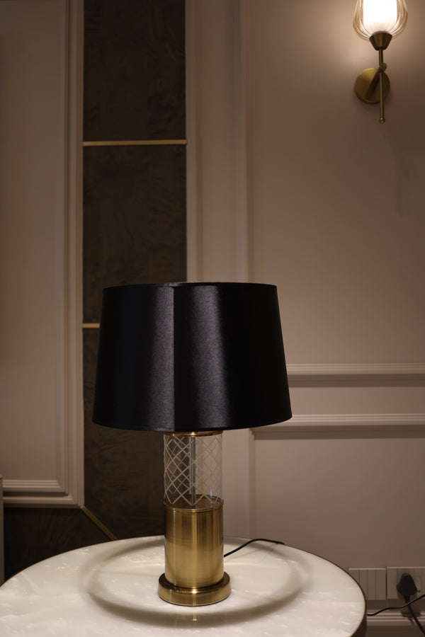 Crystal Black & Gold Lamp