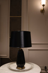 Oblique Black Glass Lamp
