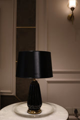 Oblique Black Glass Lamp