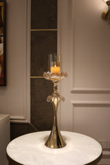 Birch Gold Crystal Candle Holder