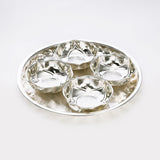 Silver plated 4 bowl set with round plate